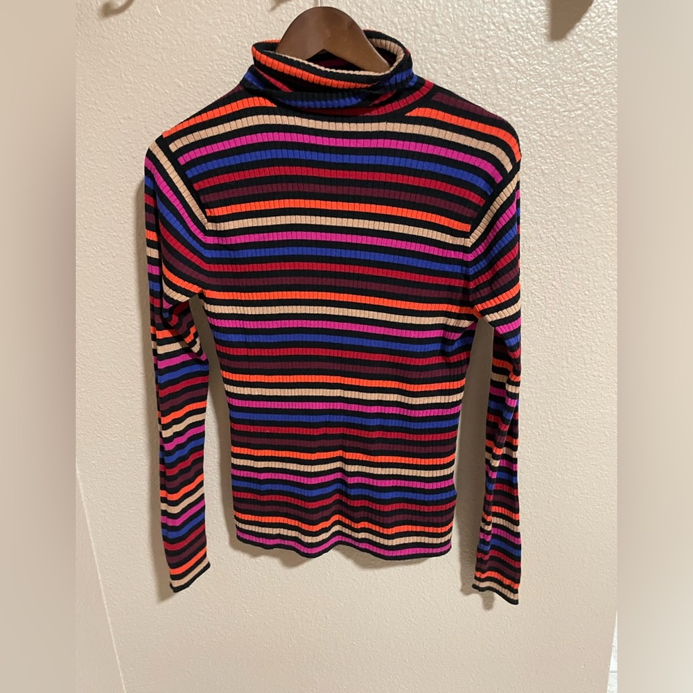 Trina Turk Multicolor Striped Ribbed Knit Top